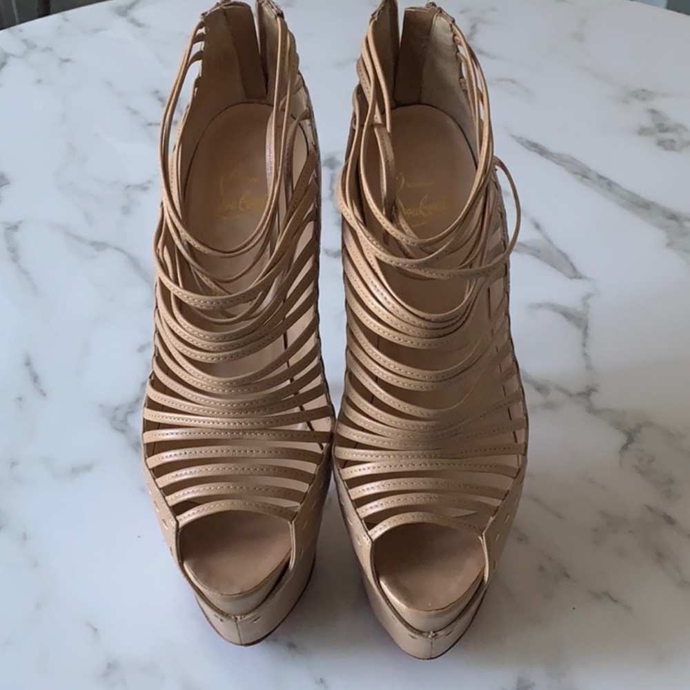 Tan Christian Louboutin Platforms